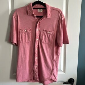 Mens Short-Sleeve Sunwashed Knit Shirt - Double Pocket